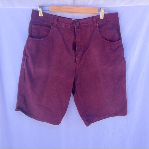 Vintage Sostanza Contemporary Apparel jorts/ short maroon/ red distressed  36 - Picture 2 of 10
